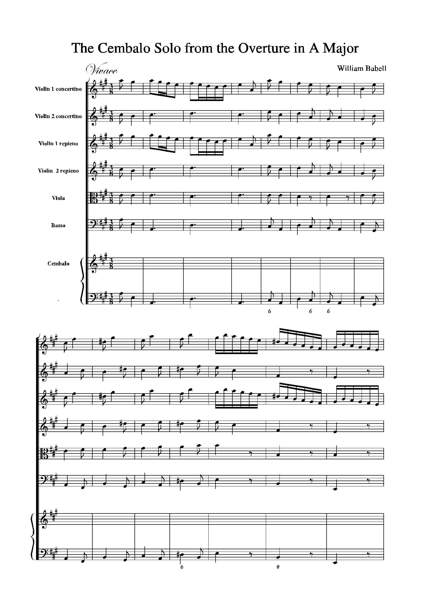 The Cembalo Soio fron the Overture in A Major(�������V)1