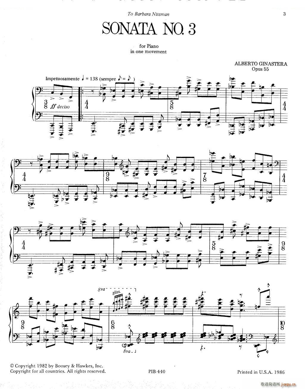 Ginastera Sonata No 3 Sonata No 3(ʮ�ּ�����)1