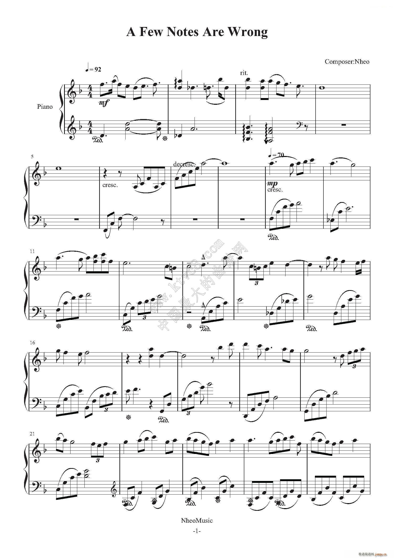 A Few Notes Are Wrong(����V)1