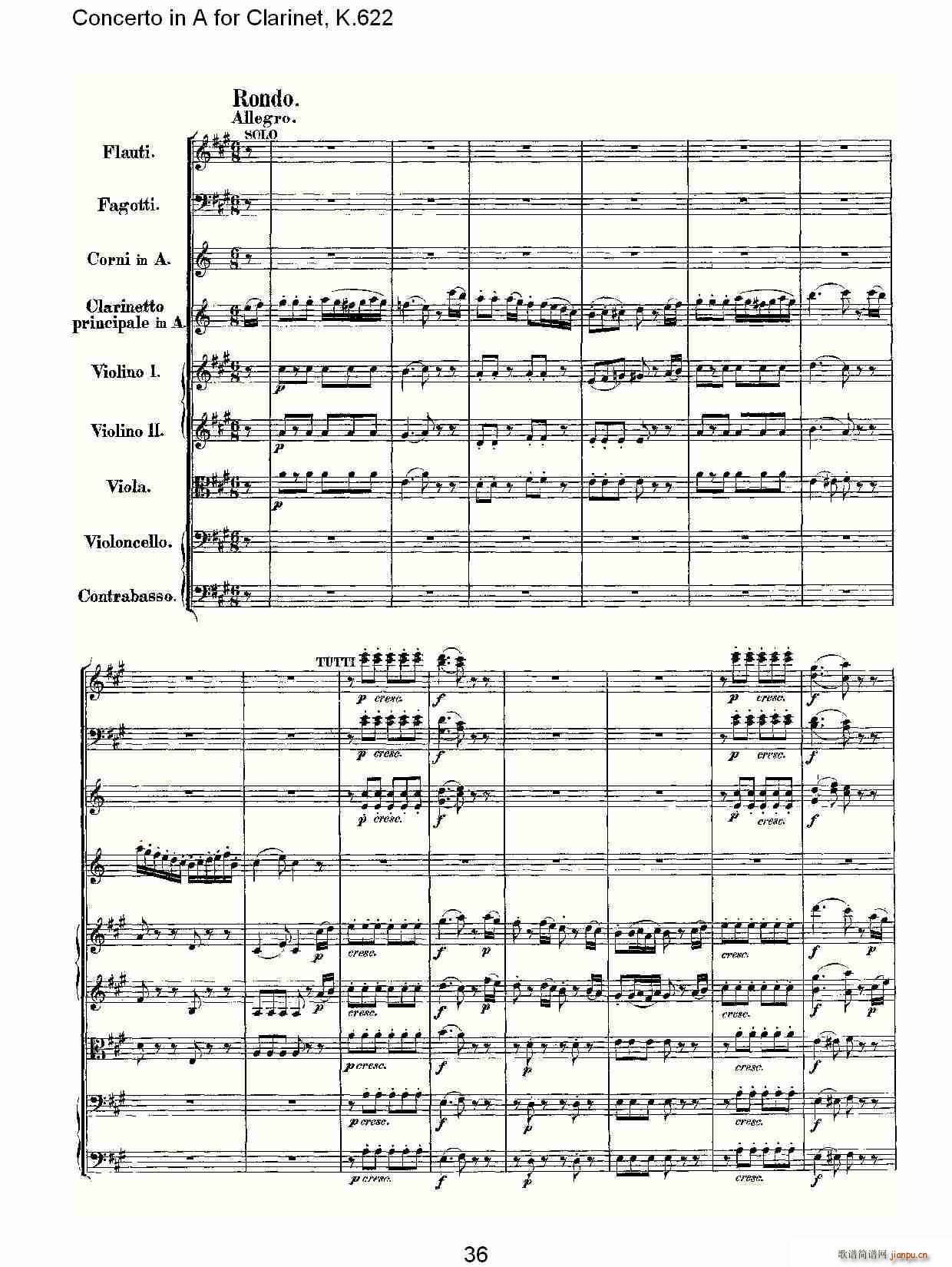 Concerto in A for Clarinet, K.622(�λɹ��V)6