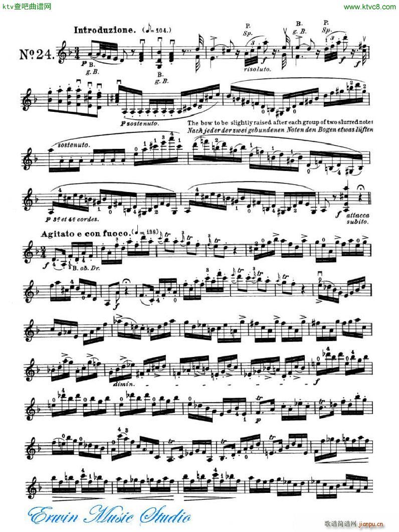 �_�� 24�׾�����Pierre Rode 24 Studi Per violino 17 24(ʮ�ּ�����)15