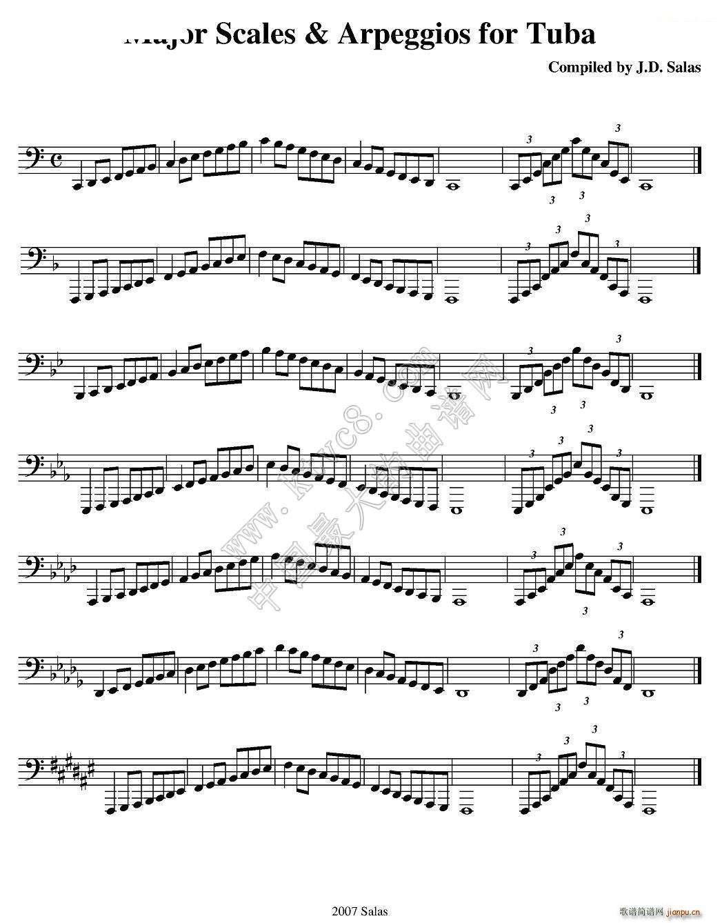 Major Scales Arpeggios Tuba ��̖�����̲��x��(ʮ�ּ�����)1