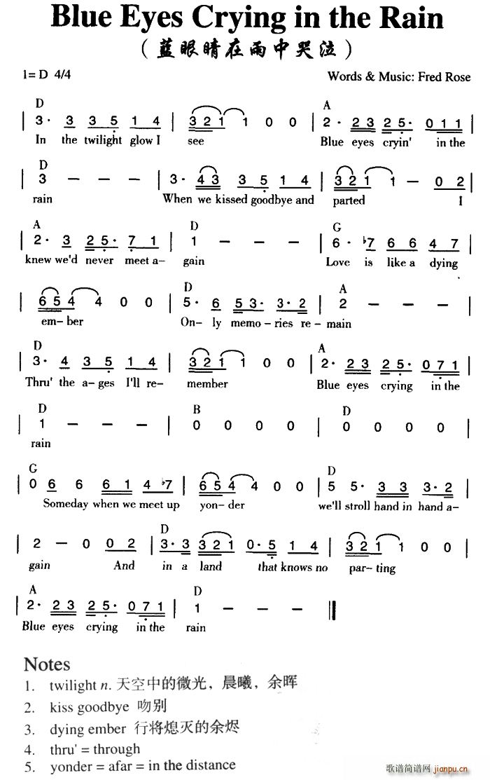 Blue Eyes Crying in the Rain �{�۾������п���(ʮ�ּ�����)1