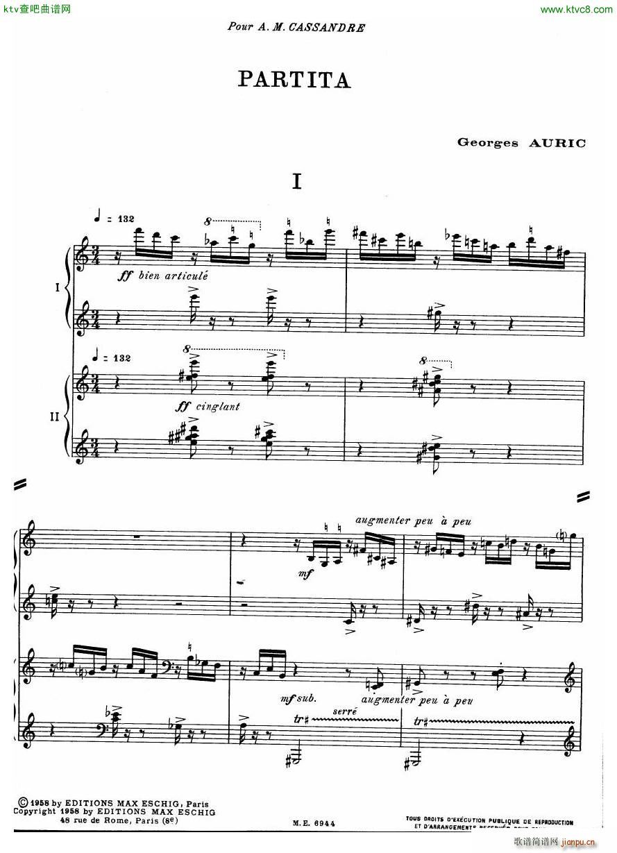 Auric Partita for two pianos(����V)1