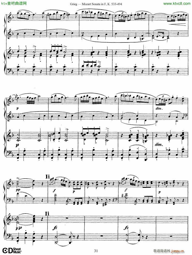 Grieg Sonata K 533 Mozart 2nd Piano Grieg(����V)31