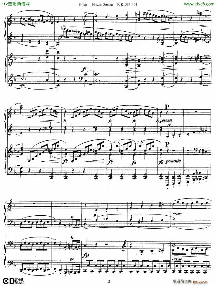 Grieg Sonata K 533 Mozart 2nd Piano Grieg(����V)12