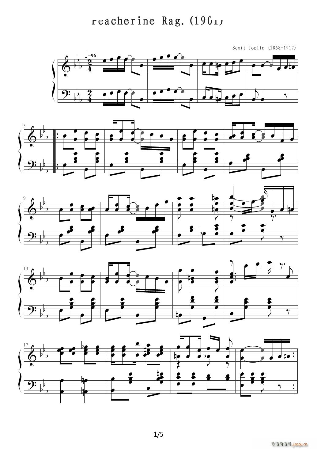Peacherine Rag ������َ����� ˹����?������ Scott Joplin ��E�{(����V)1