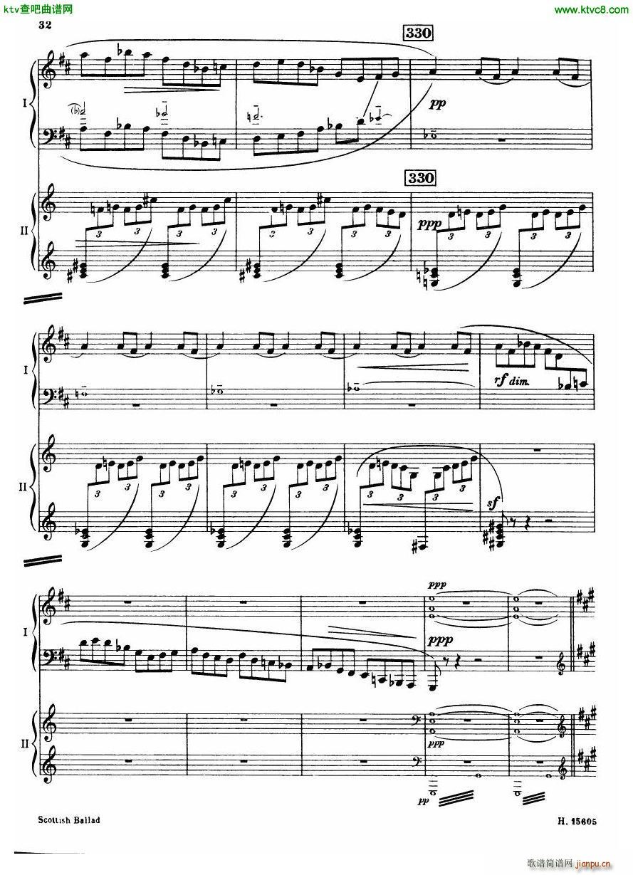 Britten Scottish Ballad op 26 arr for 2 pianos(����V)33