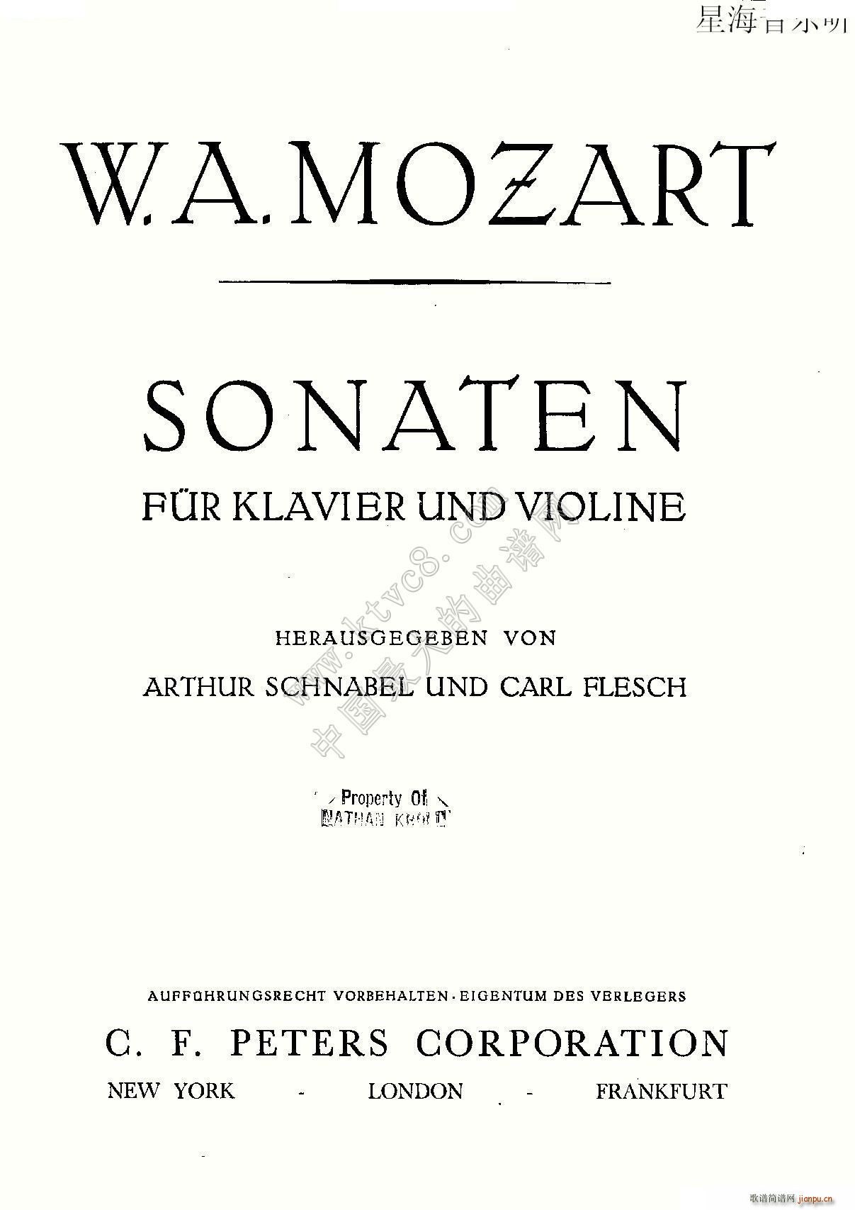 Mozart Violin Sonata No 3 KV 306 ����С�������Q��(С�����V)1