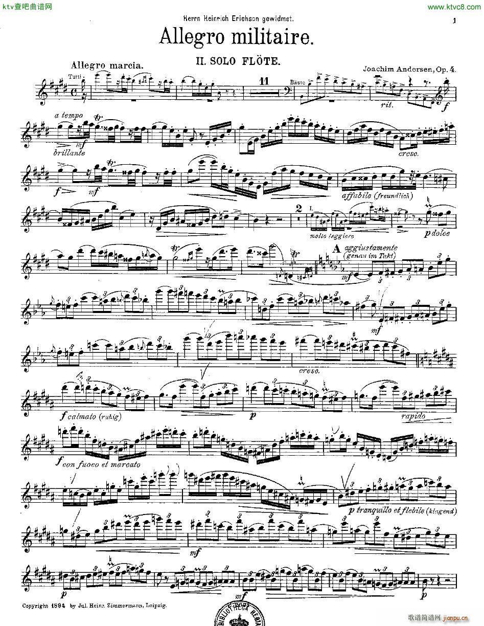 Andersen op 48 Allegro militaire 2 fl pno(����V)25