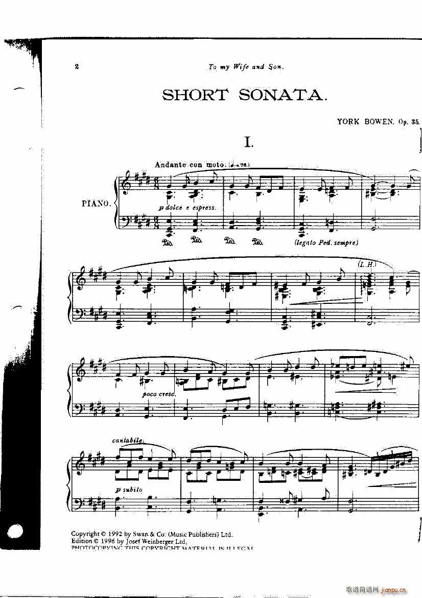 Bowen Op 35 Short Sonata(����V)1