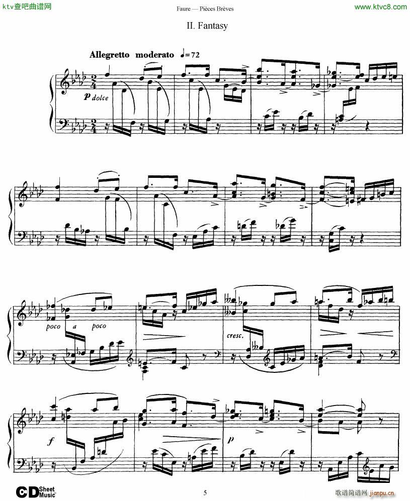 Faure 8 Pieces Breves Op 84(����V)5