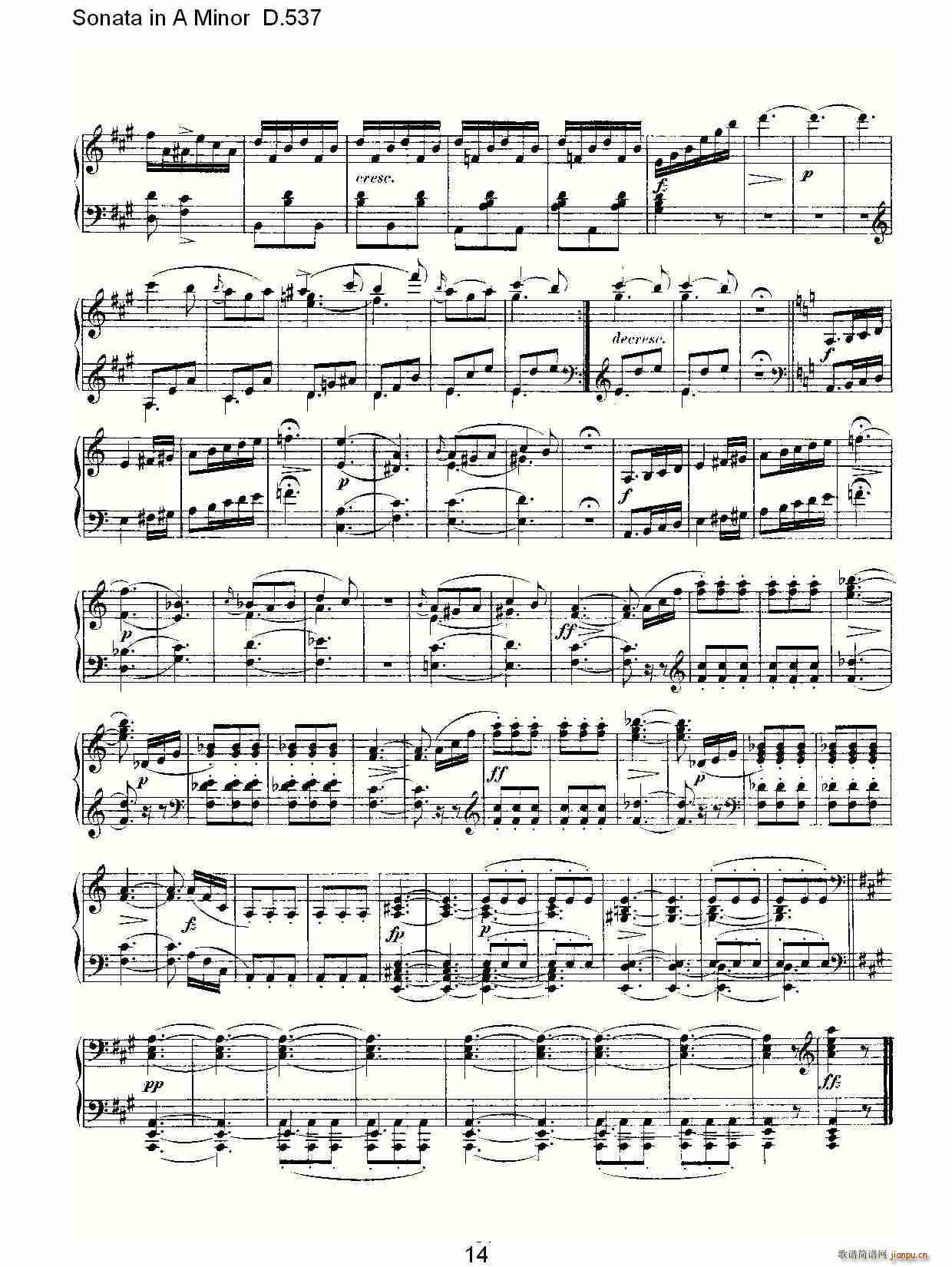 Sonata in A Minor D.537(ʮ�ּ�����)14