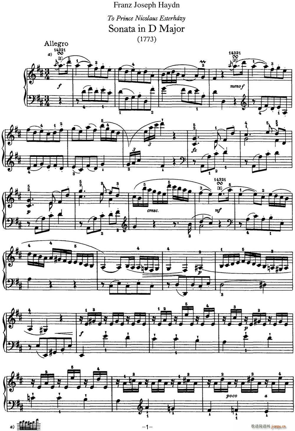 ���D ������Q�� Hob XVI 24 in D major(����V)1