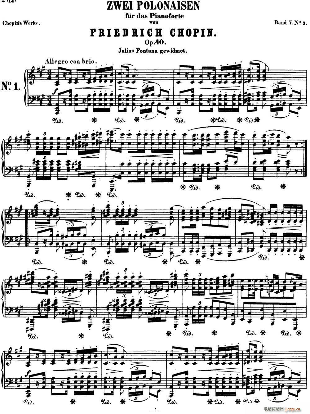 Ф�� ���m���� ܊� Op 40 No 1 A���{ Polonaise(����V)1