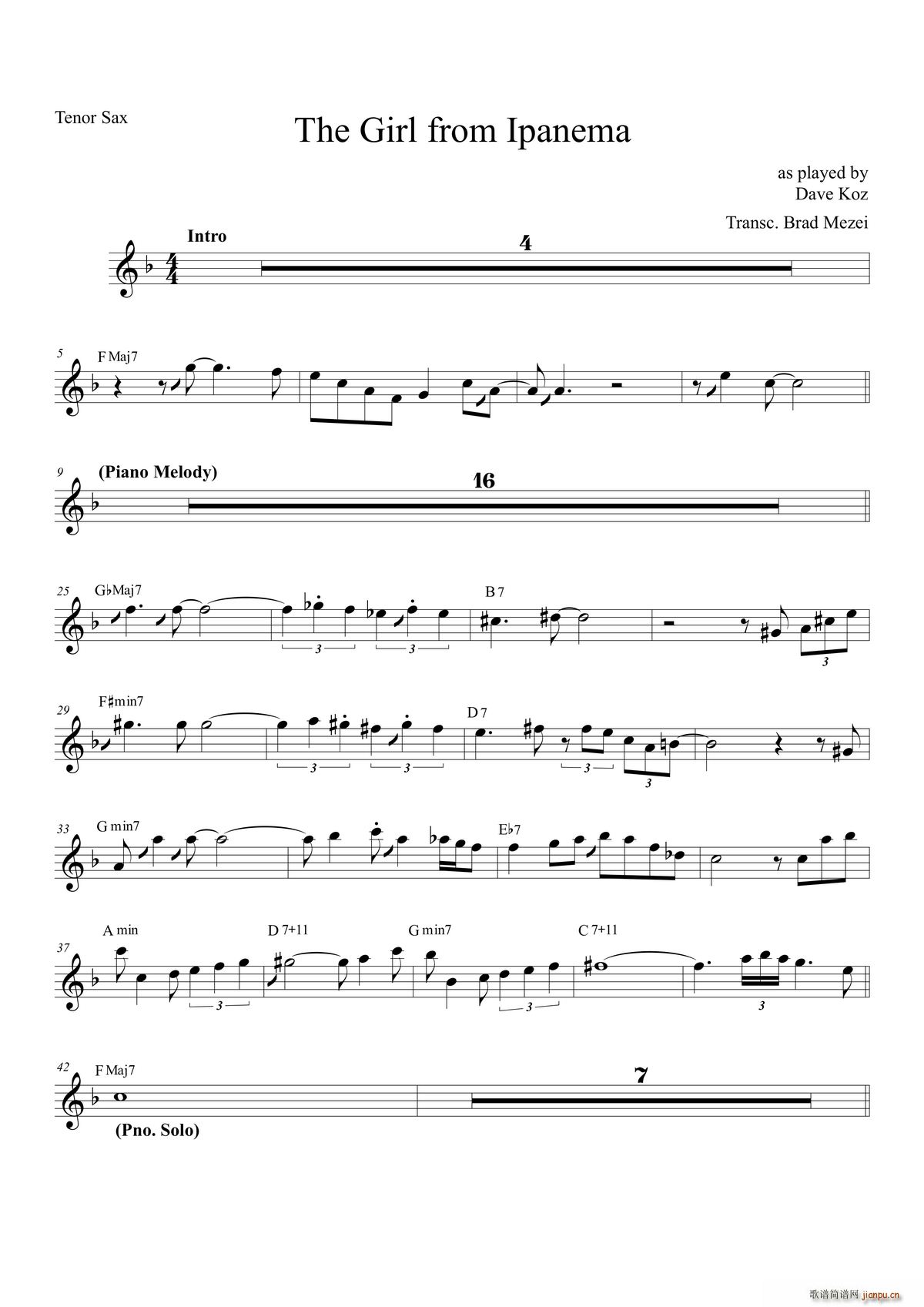 Girl FromIpanema �������_��˹(ʮ�ּ�����)1