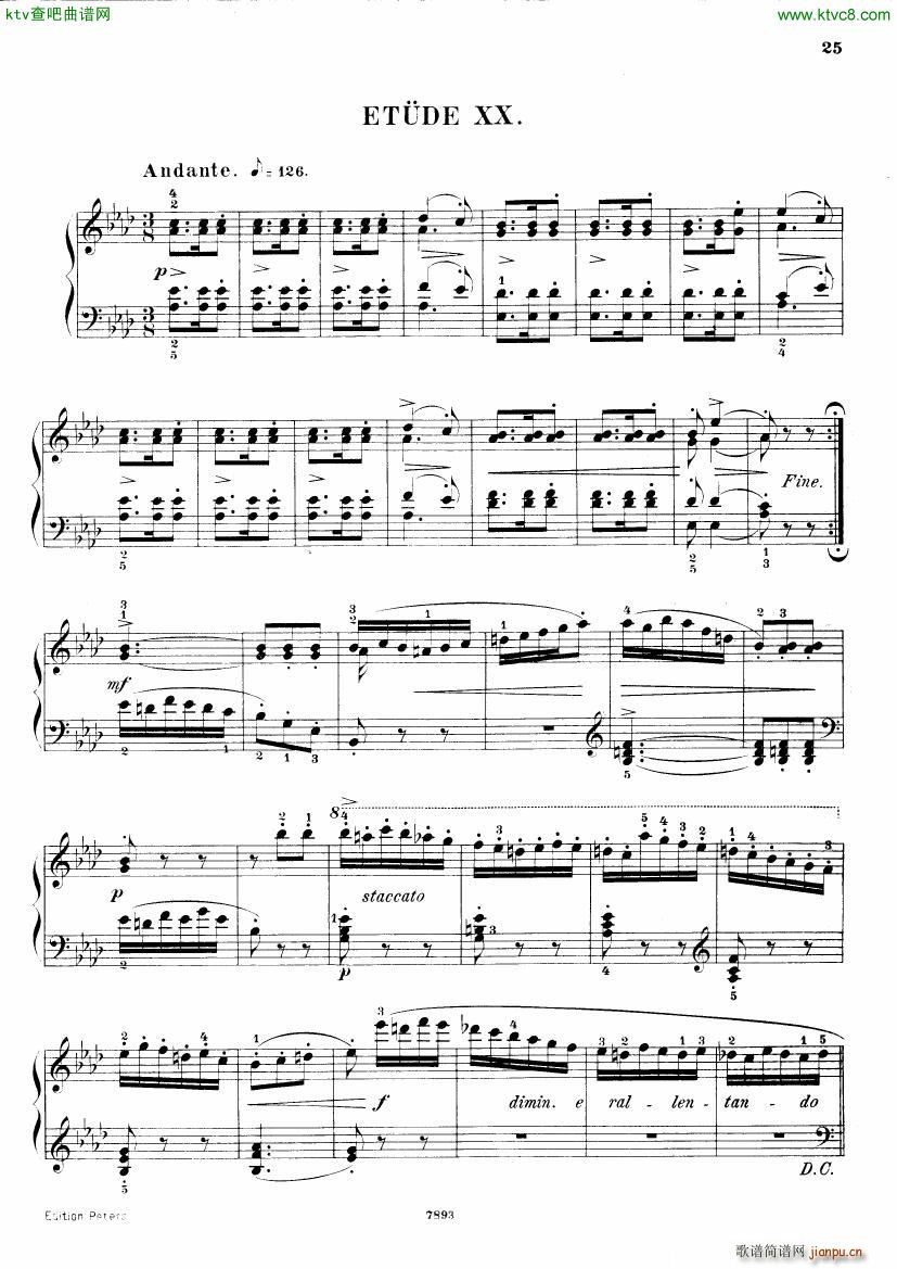 Henri Bertini 1798 1876 25 Easy Etudes Op 100(����V)26