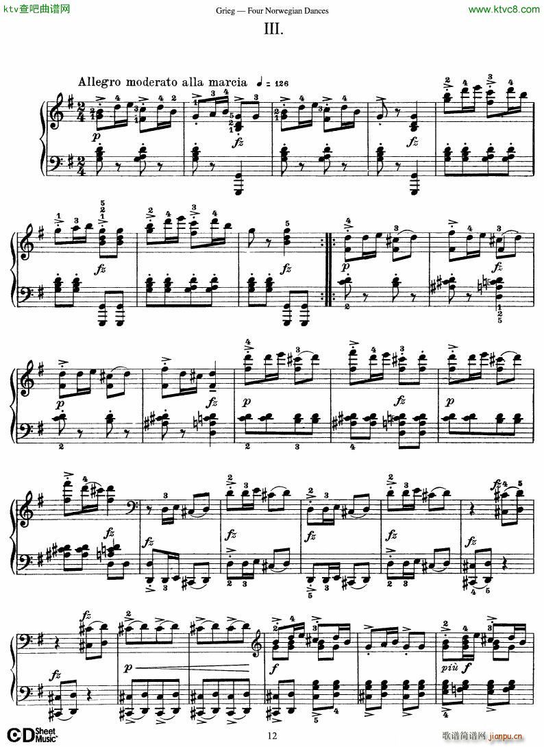 Grieg Four Norwegian Dances(����V)12