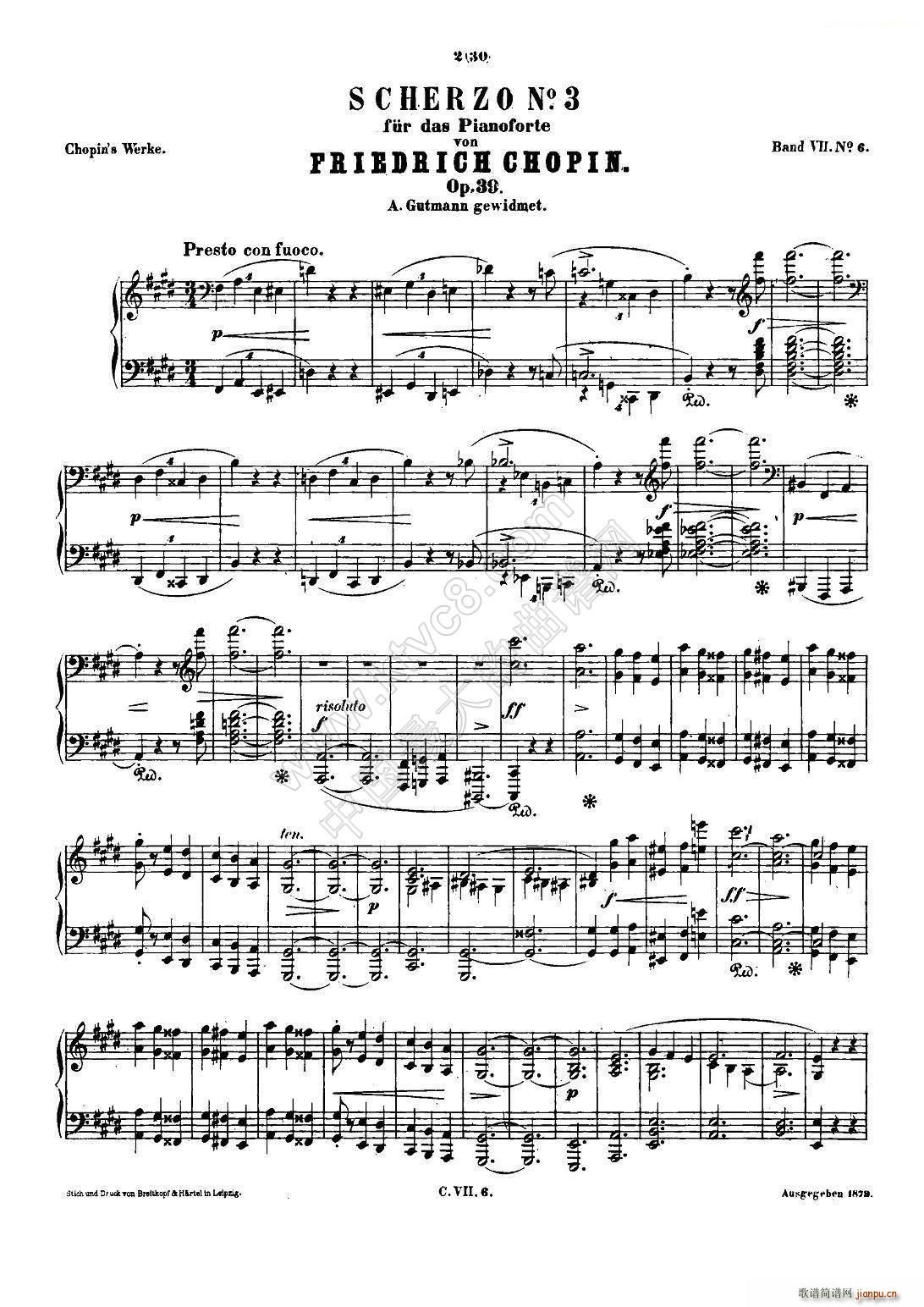 Ф�� ����C�o�� Chopin Scherzo No 3 ��cС�{ Op 39(����V)1