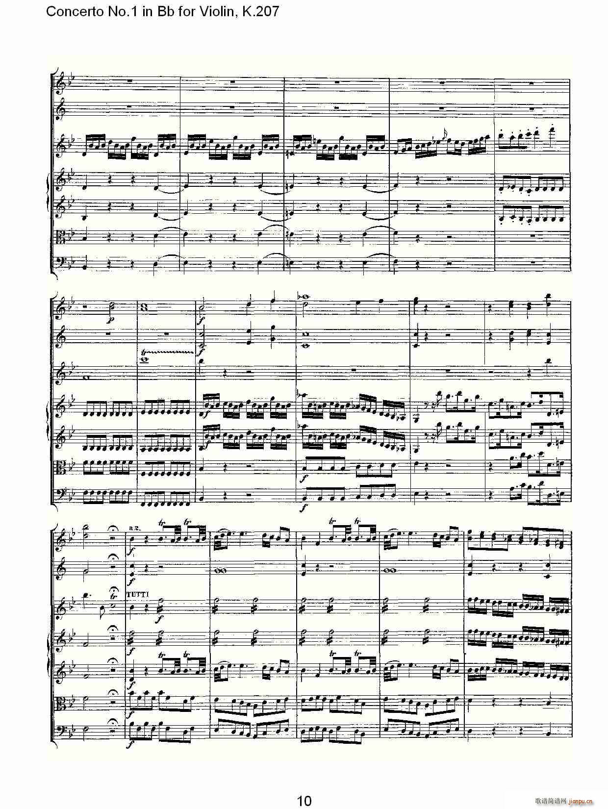 Concerto No.1 in Bb for Violin, K.207(С�����V)10