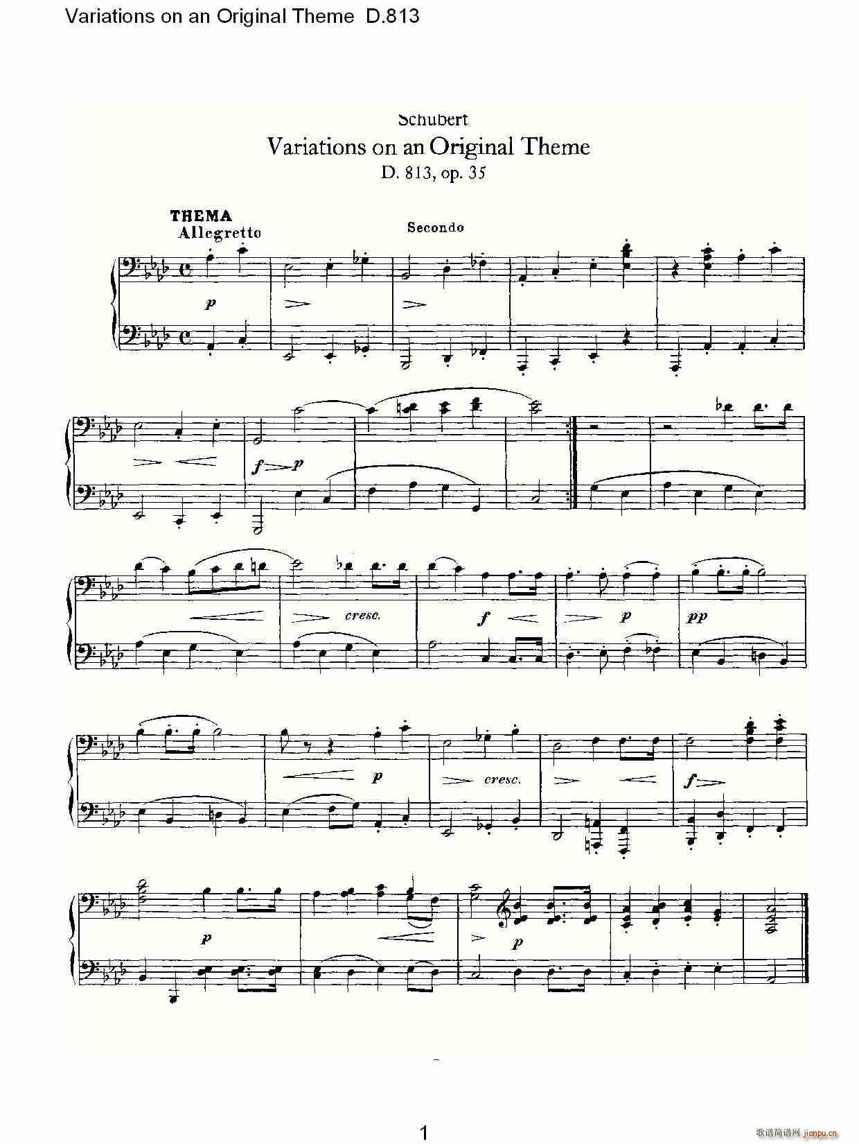 Variations on an Original Theme D.813(ʮ�ּ�����)1