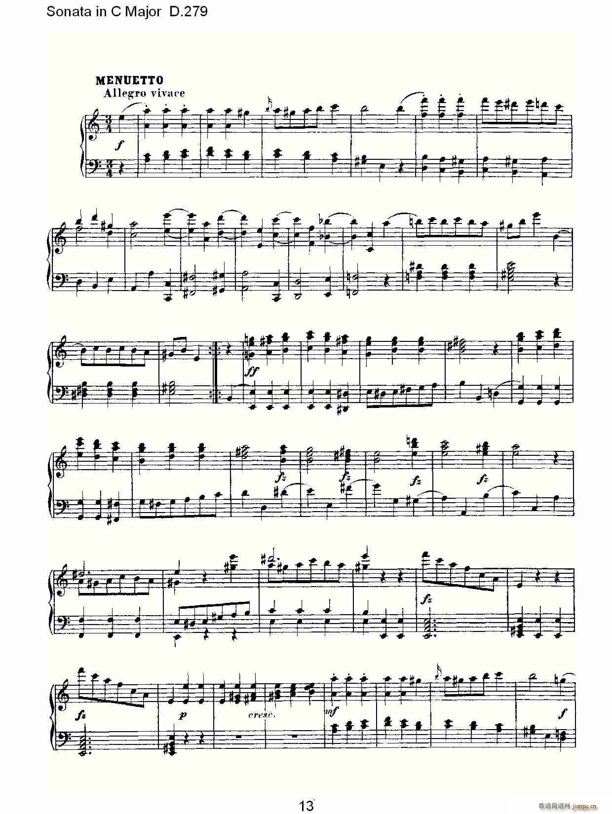 Sonata in C Major D.279(ʮ�ּ�����)13