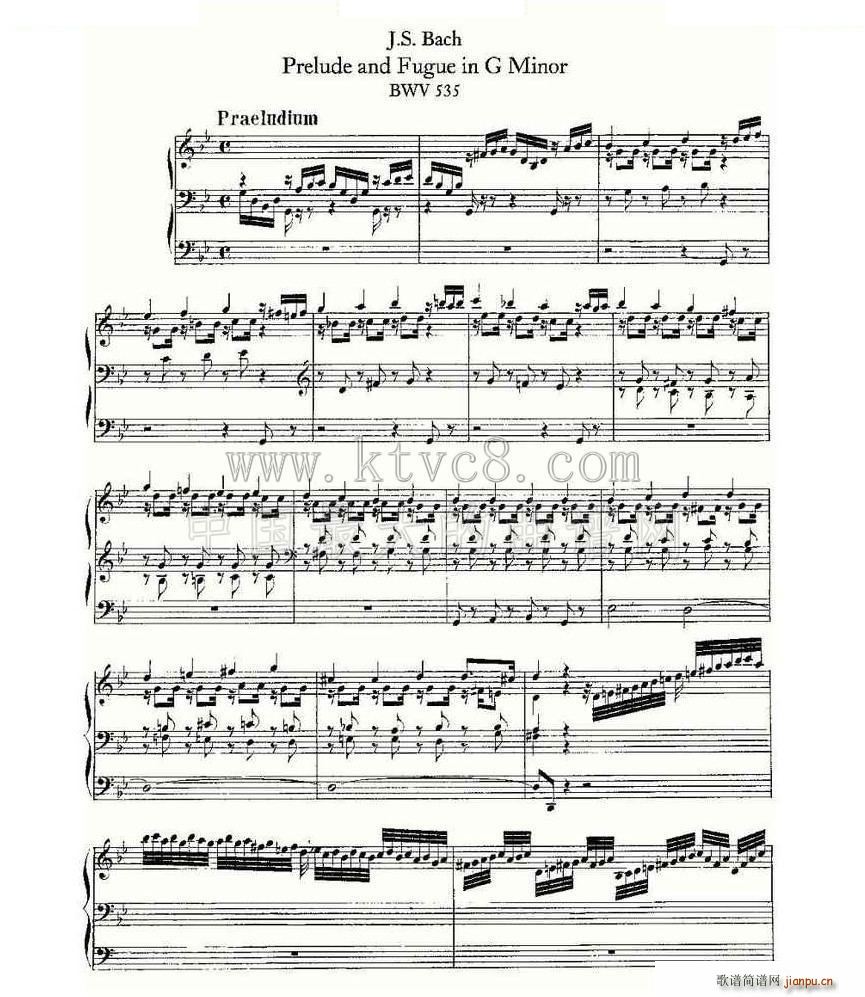 Prelude and Fugue in G Minor BWV 535 ���L(f��ng)���V(ʮ�ּ�����)1