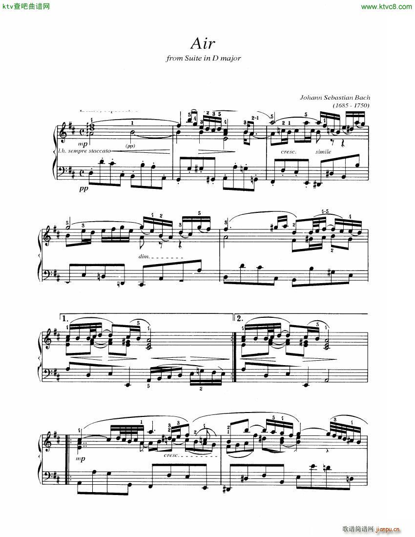 Bach JS BWV 1068 Air from Suite in D major(����V)1