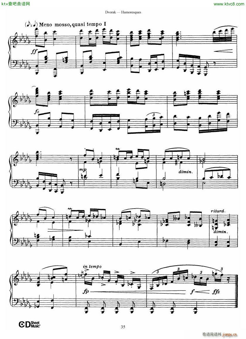 Dvor��k op 101 8 Humoresques(����V)35