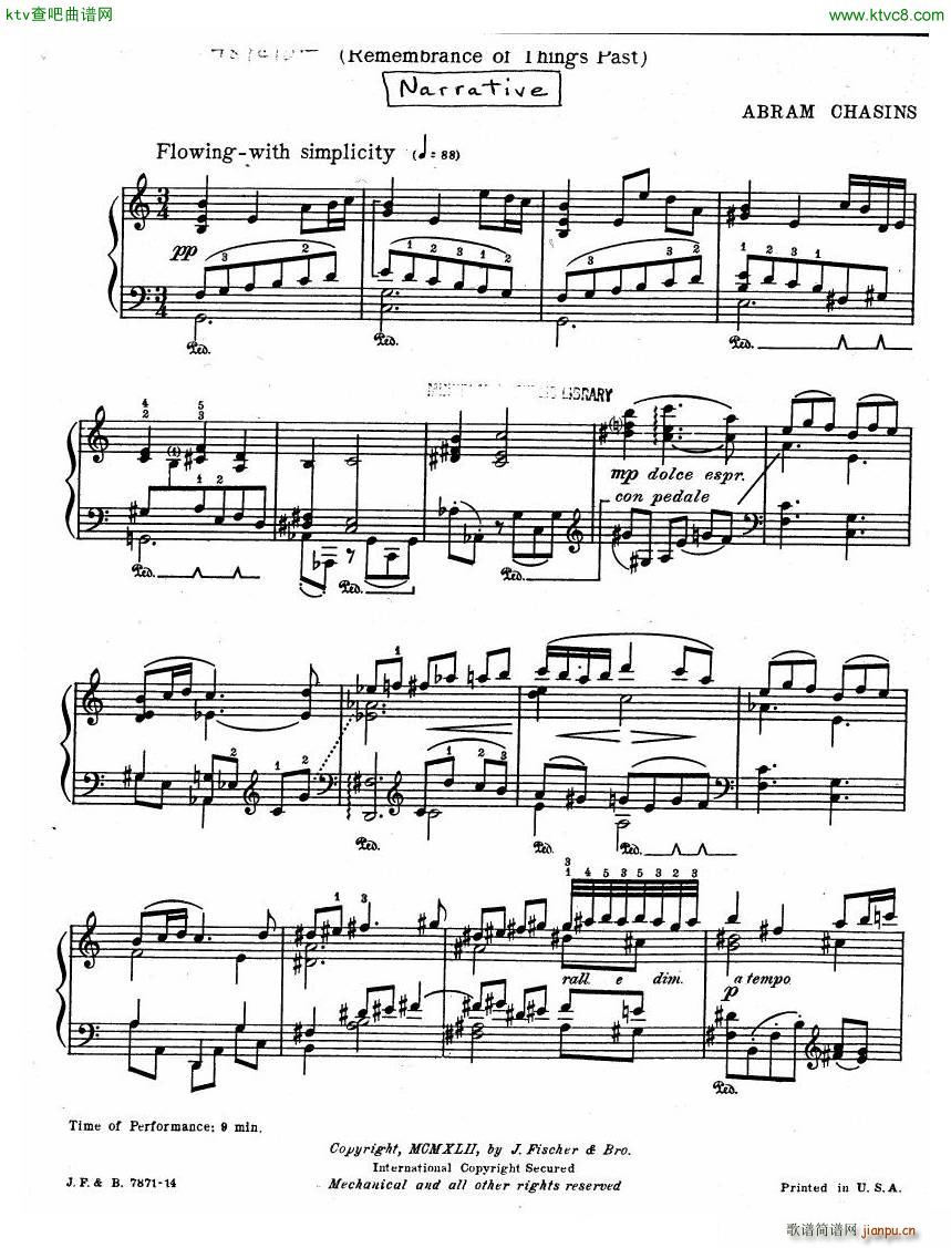 Chasins Three Chinese Pieces Narrative(����V)1