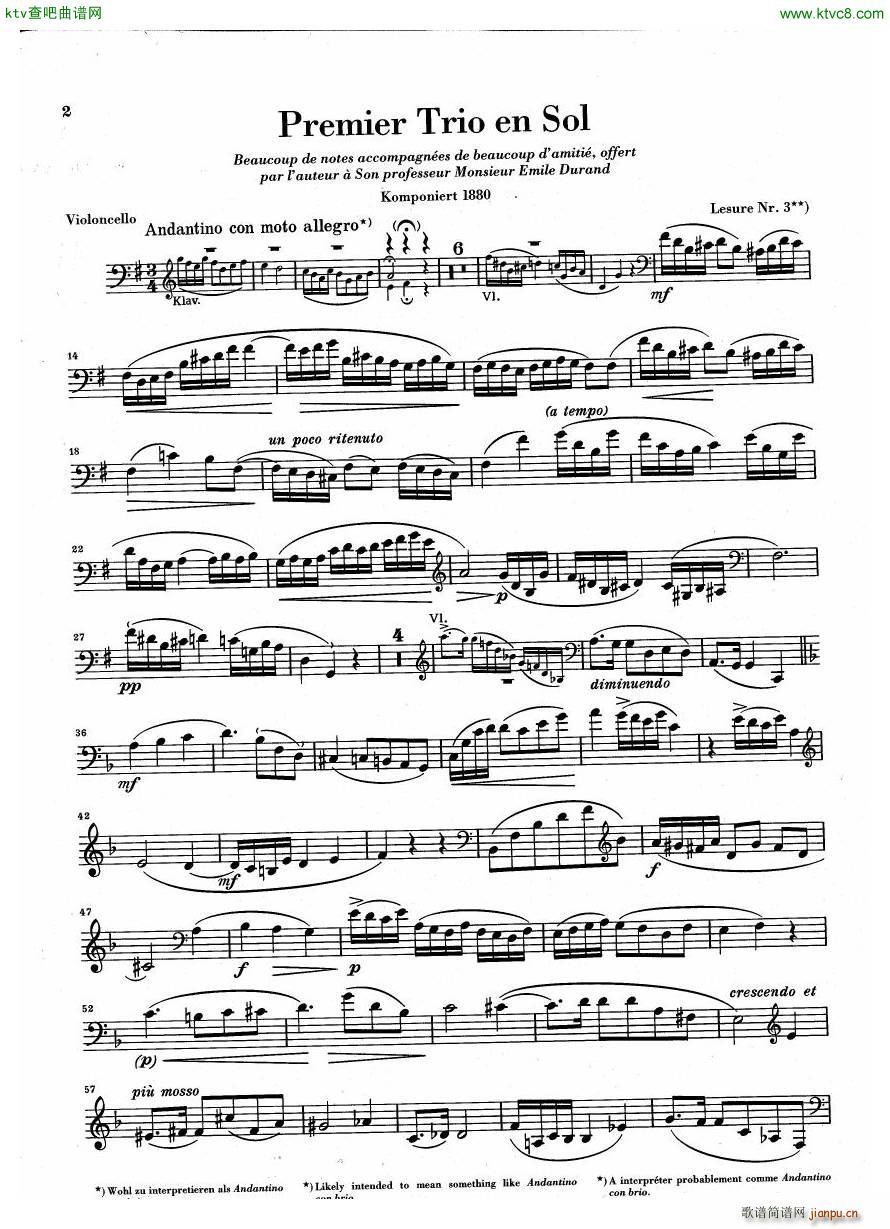 Debussy Piano Trio in G parts(����V)10