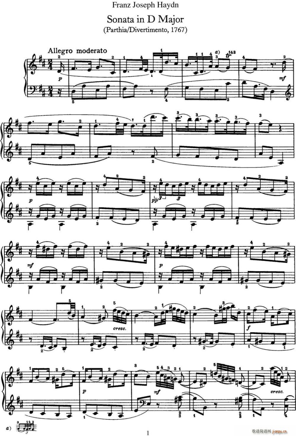 ���D ������Q�� Hob XVI 14 Partita D major(����V)1