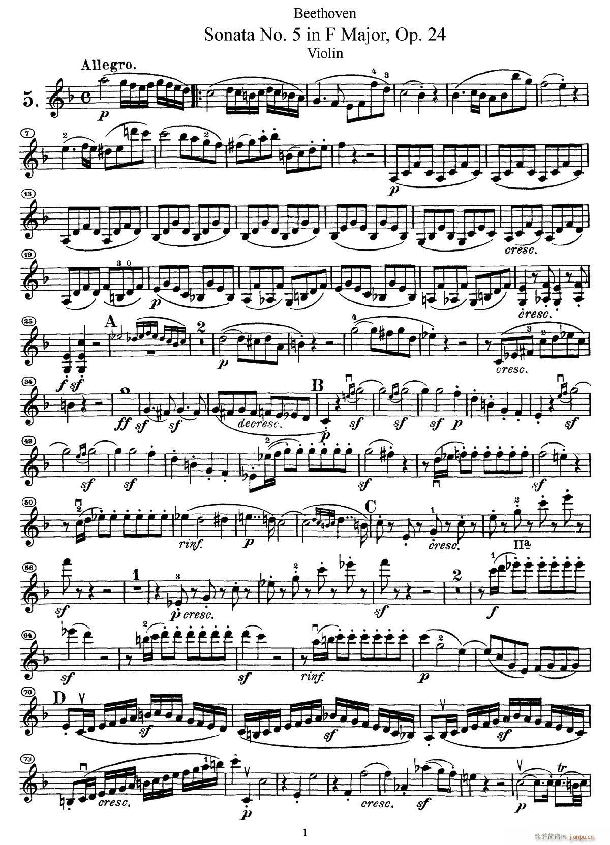 Sonata No 5 in F Major Op 24 F���{����С�������Q��(С�����V)1