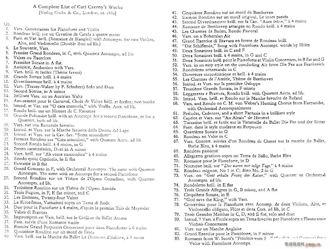 czerny complete list(����V)1