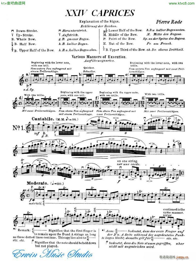 �_�� 24�׾�����Pierre Rode 24 Studi Per violino 01 08(ʮ�ּ�����)1
