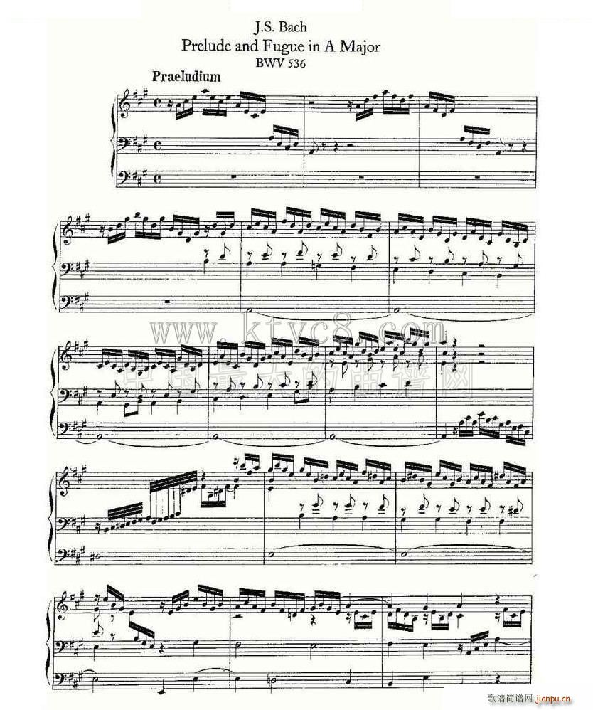 Prelude and Fugue in A Major BWV 536 ���L(f��ng)���V(ʮ�ּ�����)1