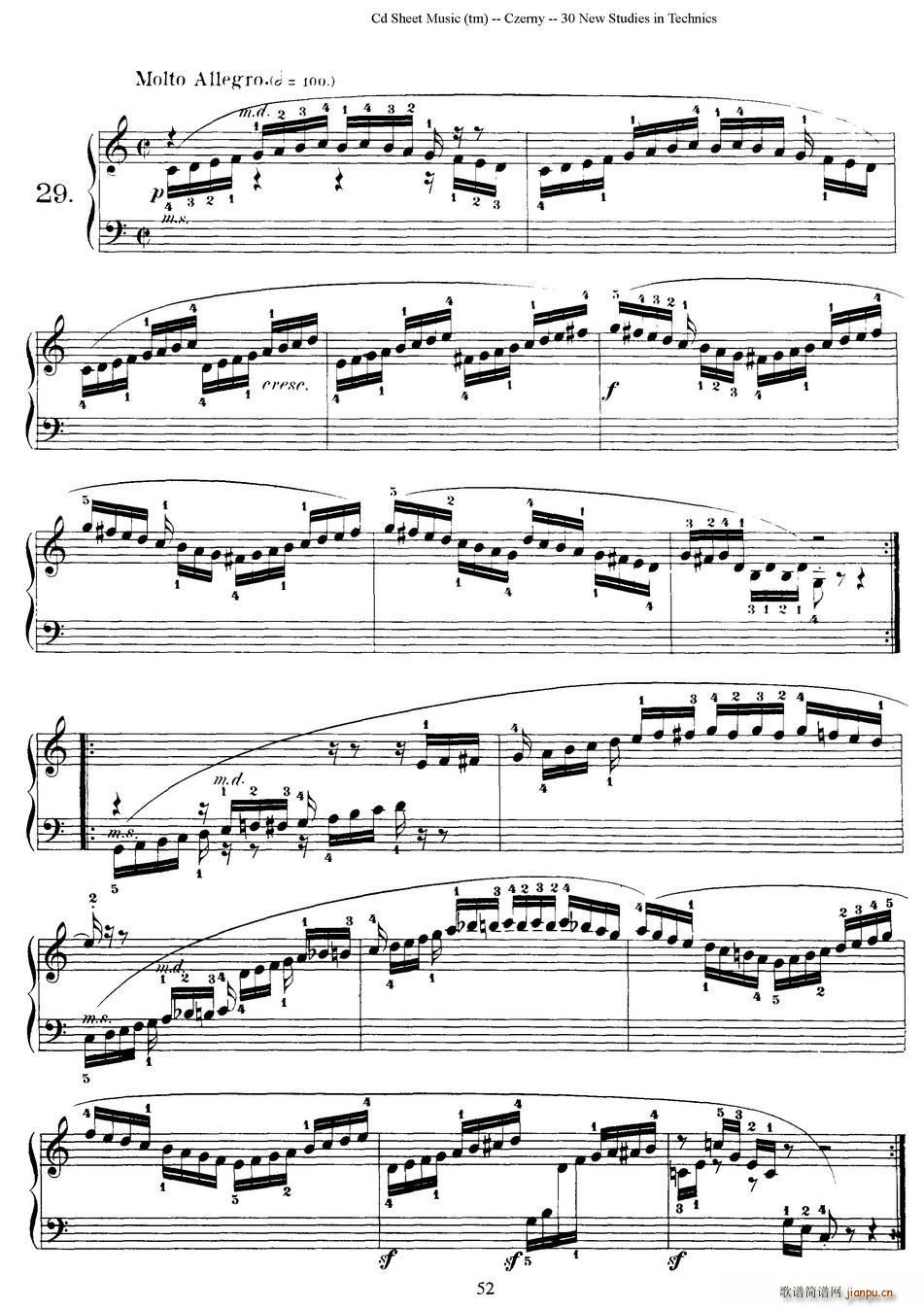 Czerny 30 New Studies 29 ܇(ch��)����Op849 30�׾�����(ʮ�ּ�����)1