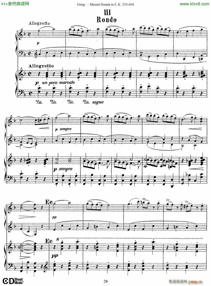 Grieg Sonata K 533 Mozart 2nd Piano Grieg(����V)28