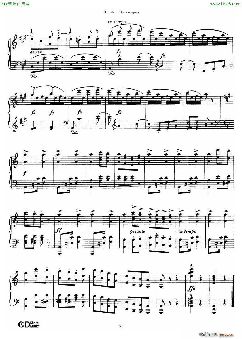 Dvor��k op 101 8 Humoresques(����V)21