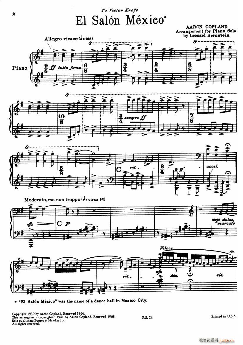 Copland Aaron Arr Bernstein El Salon Mexico(����V)1