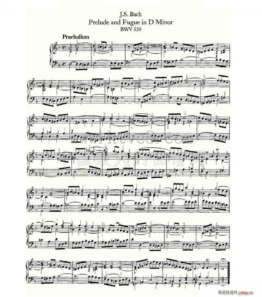 Prelude and Fugue in D Minor BWV 539 ���L(f��ng)���V(ʮ�ּ�����)1