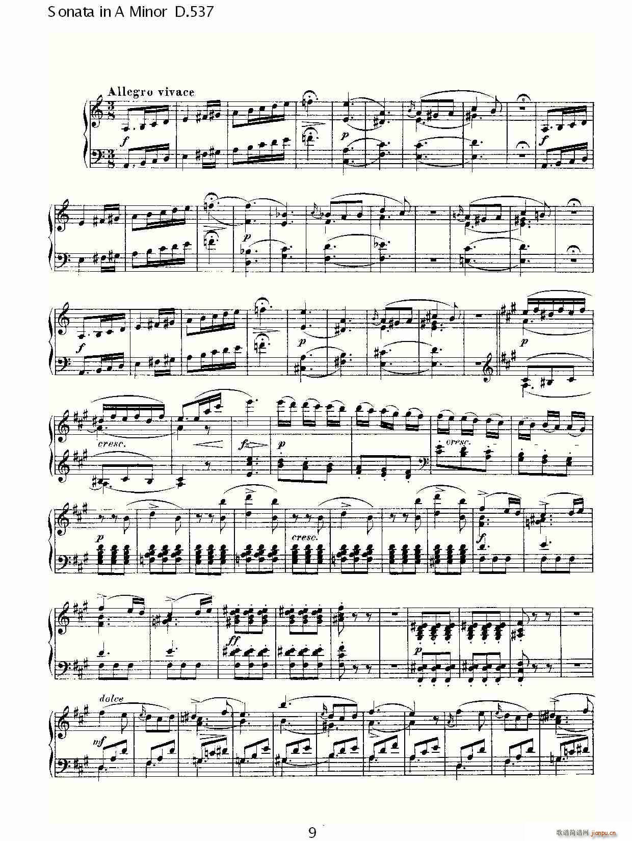Sonata in A Minor D.537(ʮ�ּ�����)9