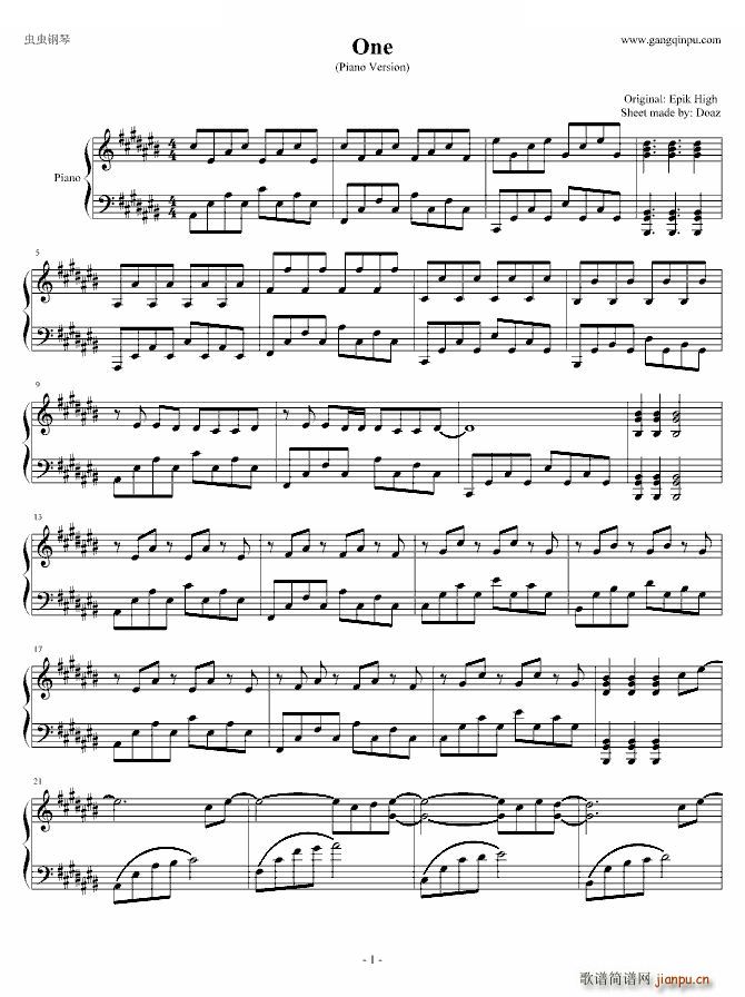 One Piano Version(����V)1