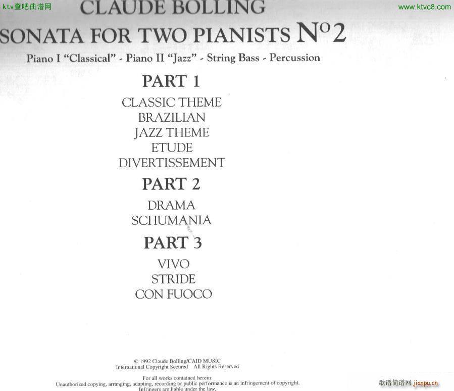 Bolling Sonata for Two Pianist no 2 Part1 1(����V)1