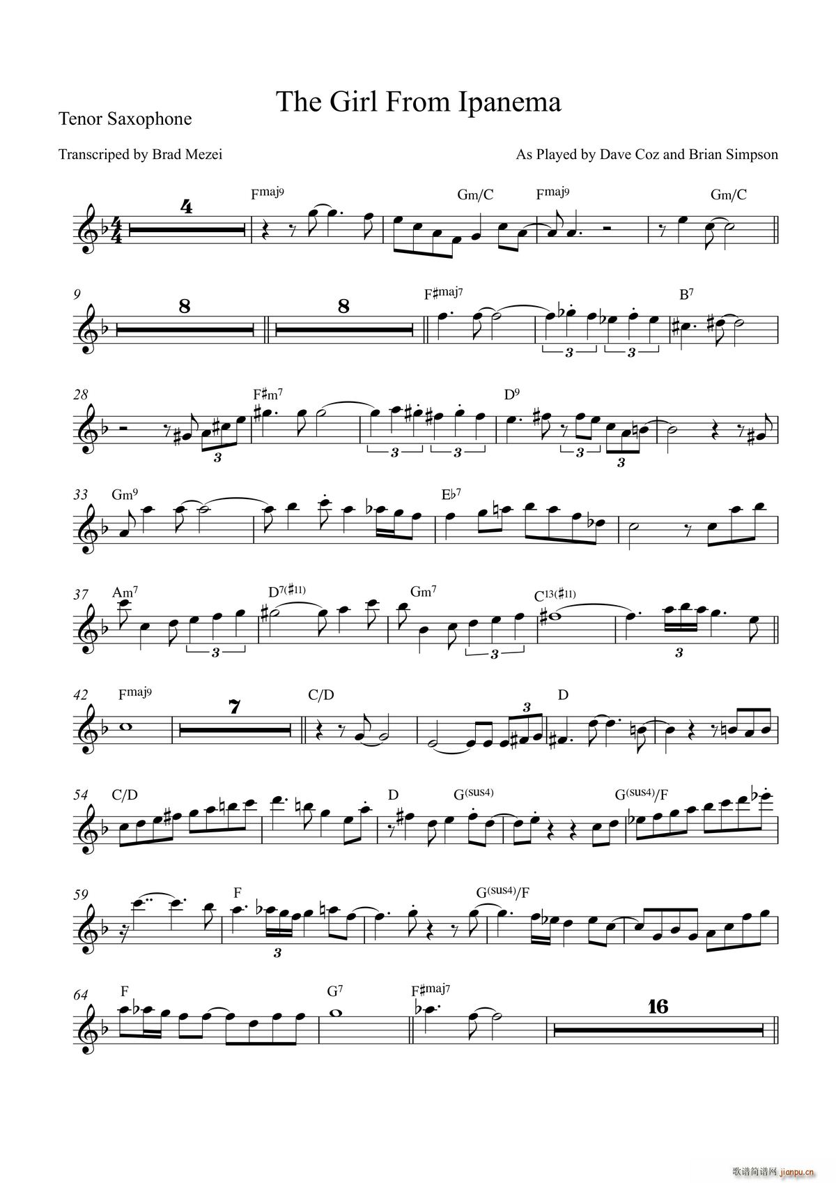 The Girl From Ipanema �������_��˹(ʮ�ּ�����)1