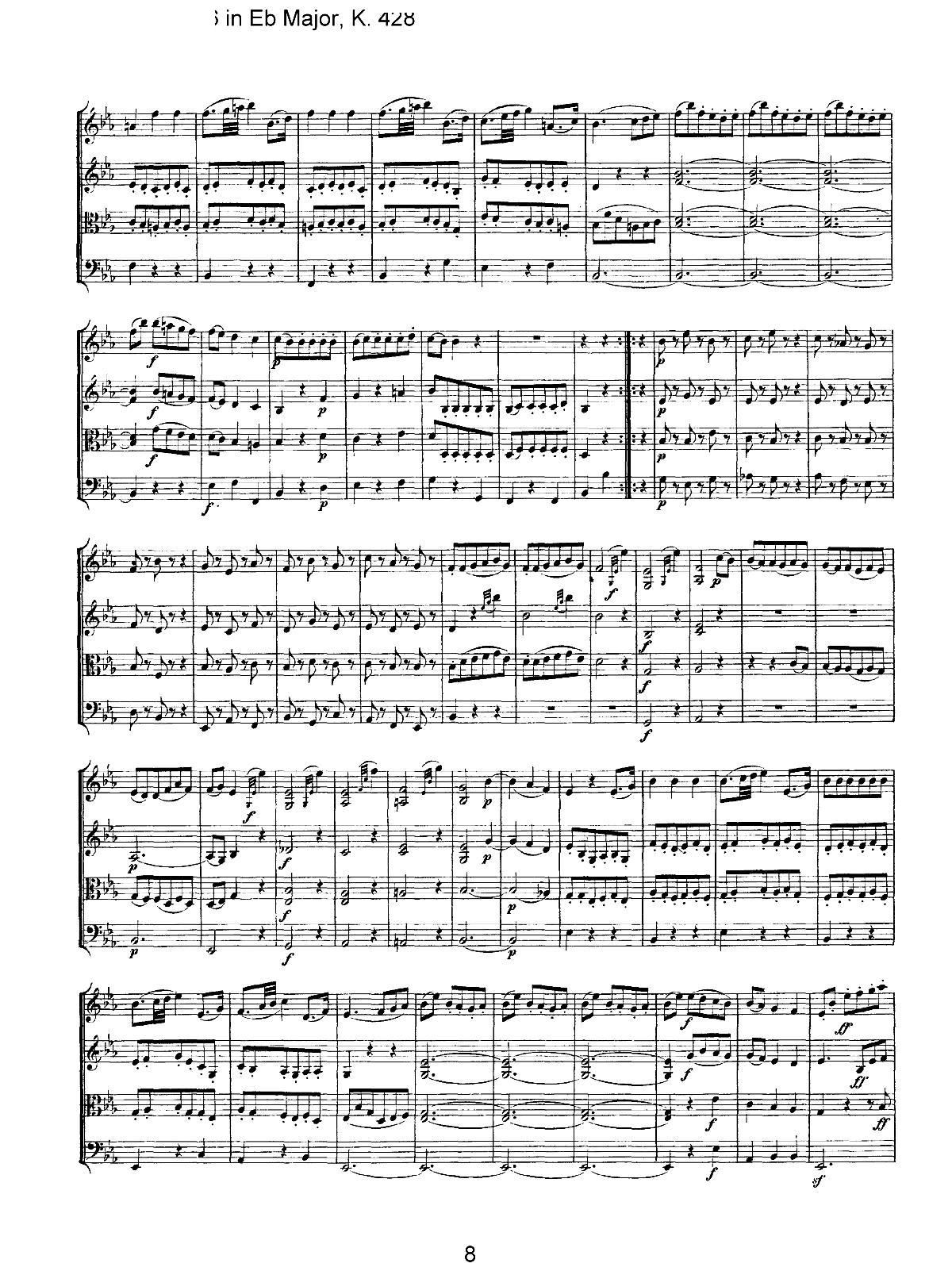 Mozart Quartet No 16 in Eb Major K 428(���V)8