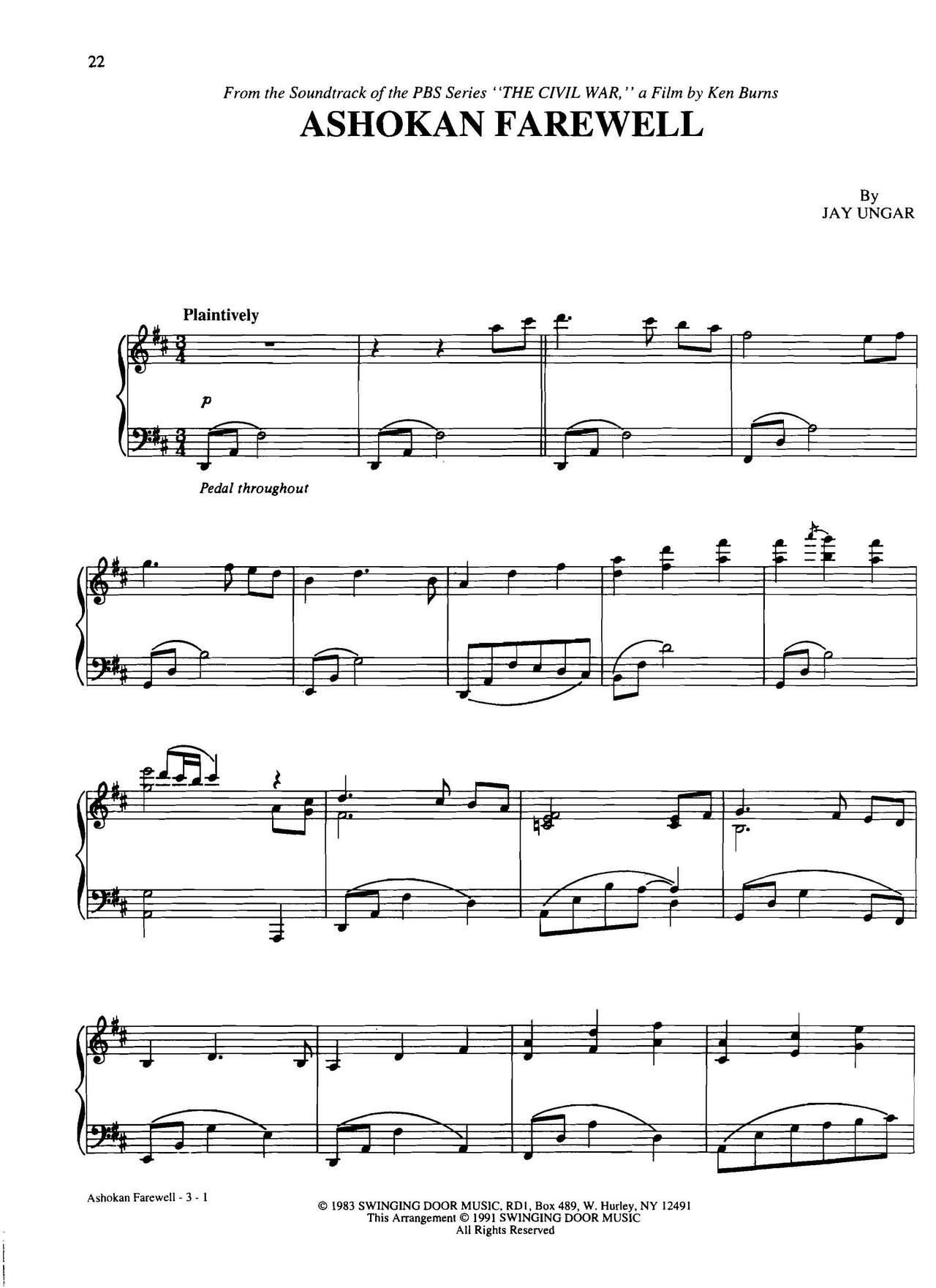 ashokan farewell Dan Coates �������{ ��(����V)1