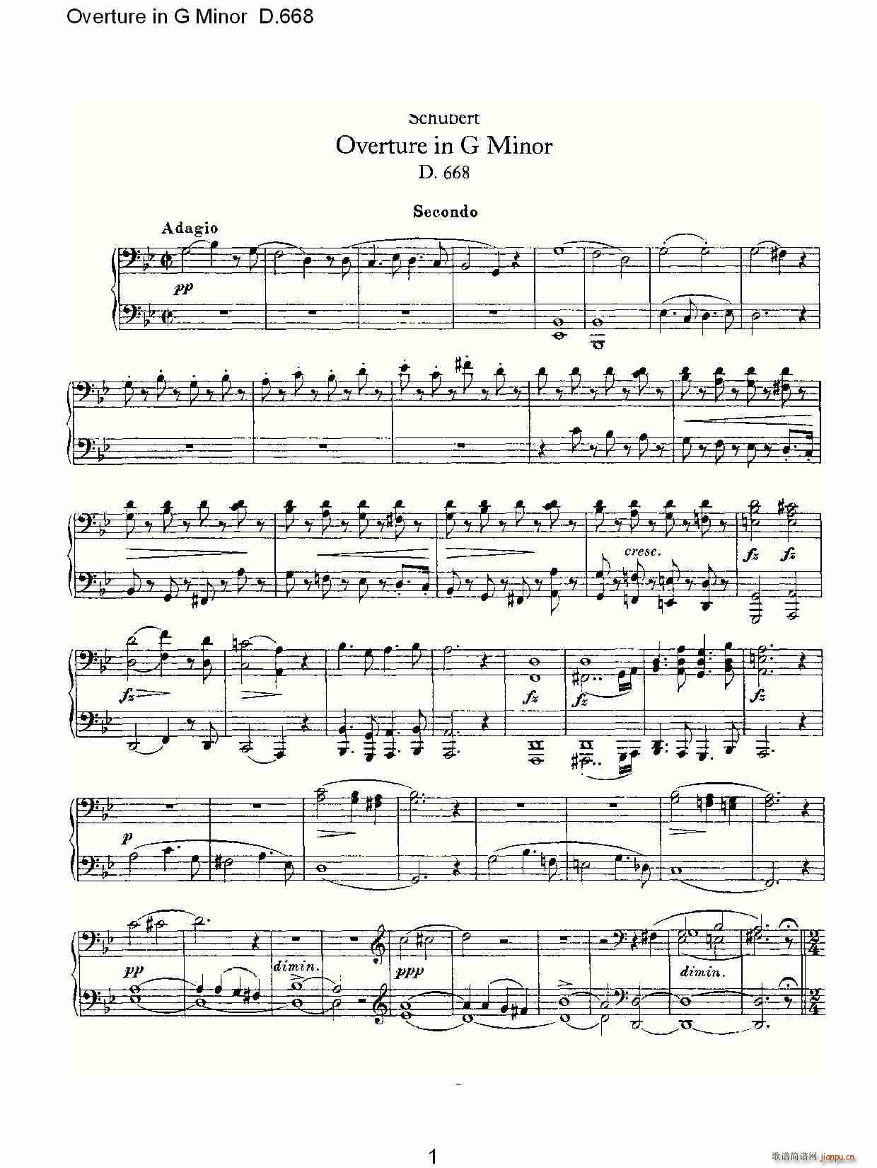 Overture in G Minor D.668(ʮ�ּ�����)1