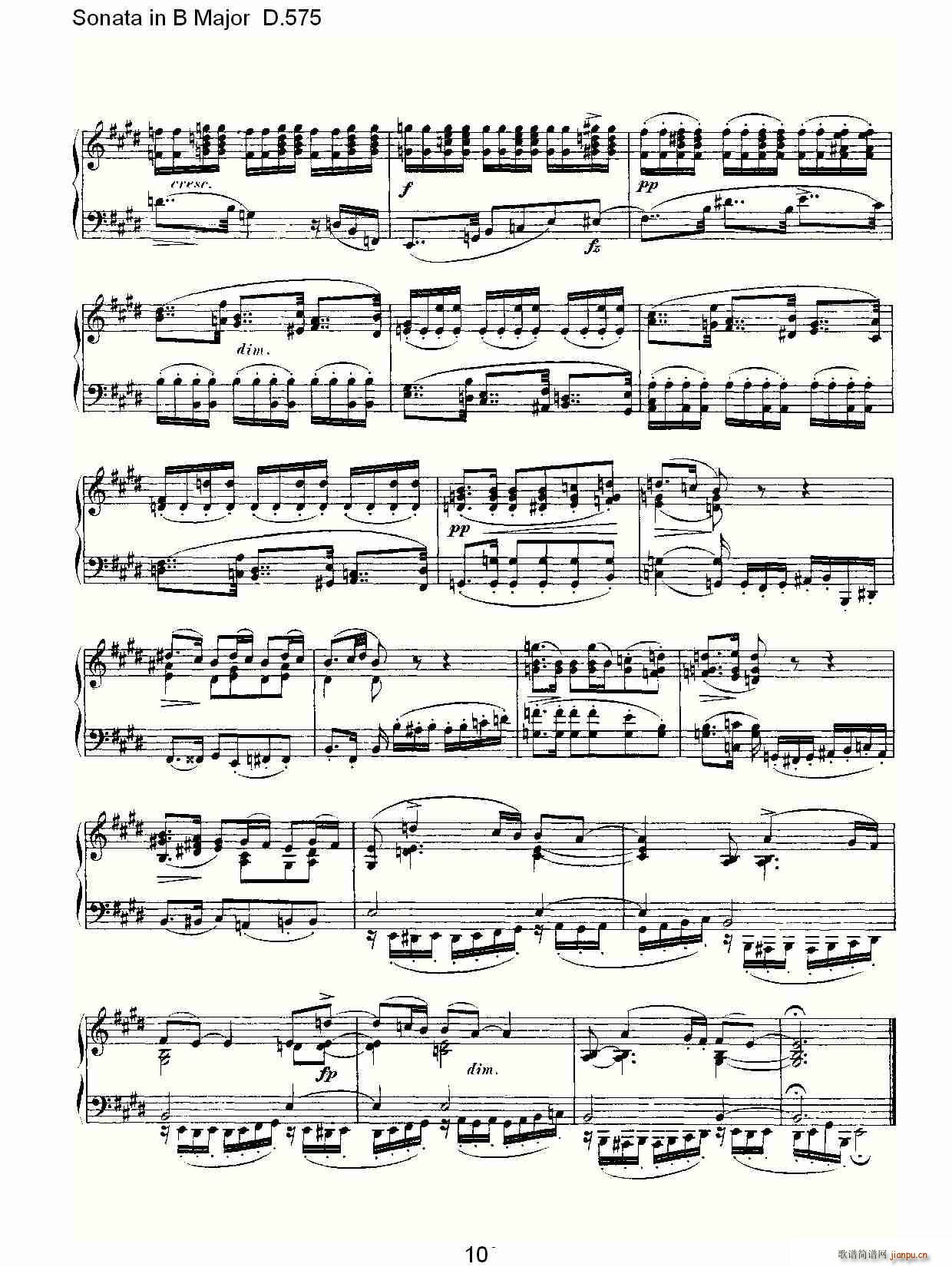 Sonata in B Major D.575(ʮ�ּ�����)10