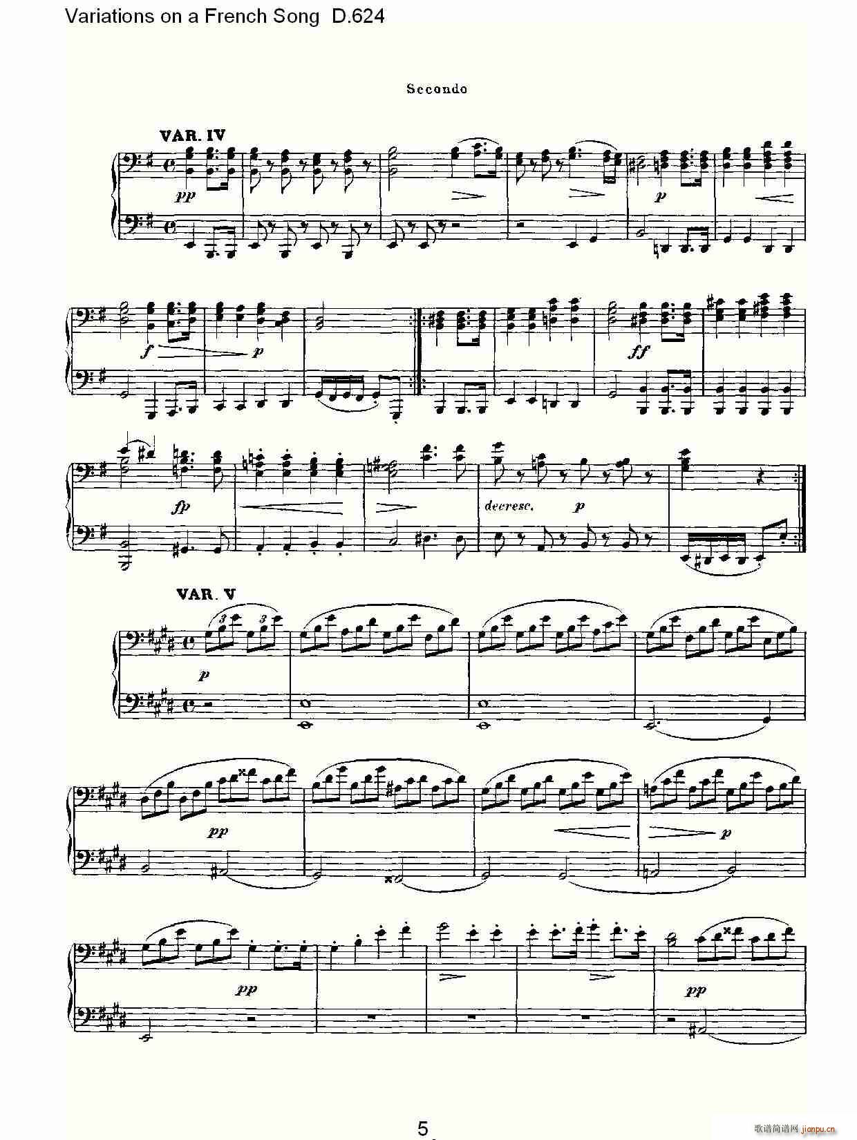 Variations on a French Song D.624(ʮ�ּ�����)6